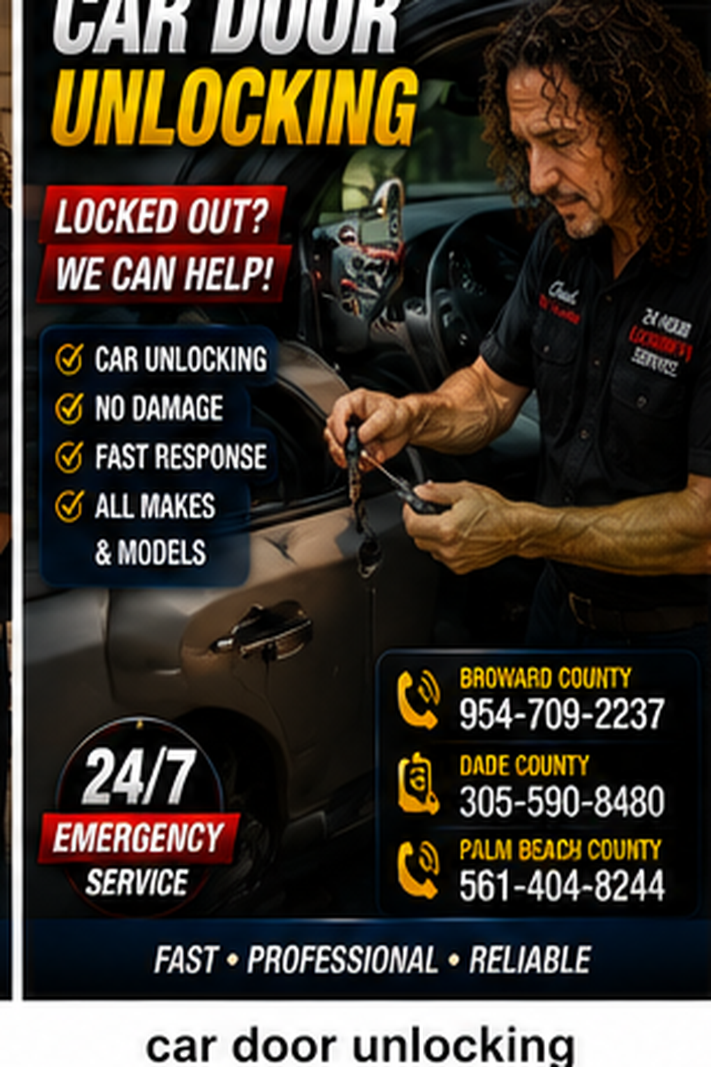Car Door Unlocking locksmith service.