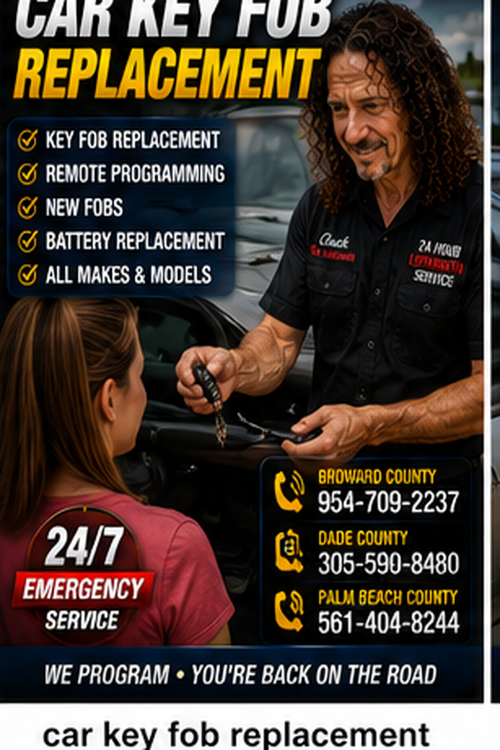Car key replacement service for lost, broken or spare keys.