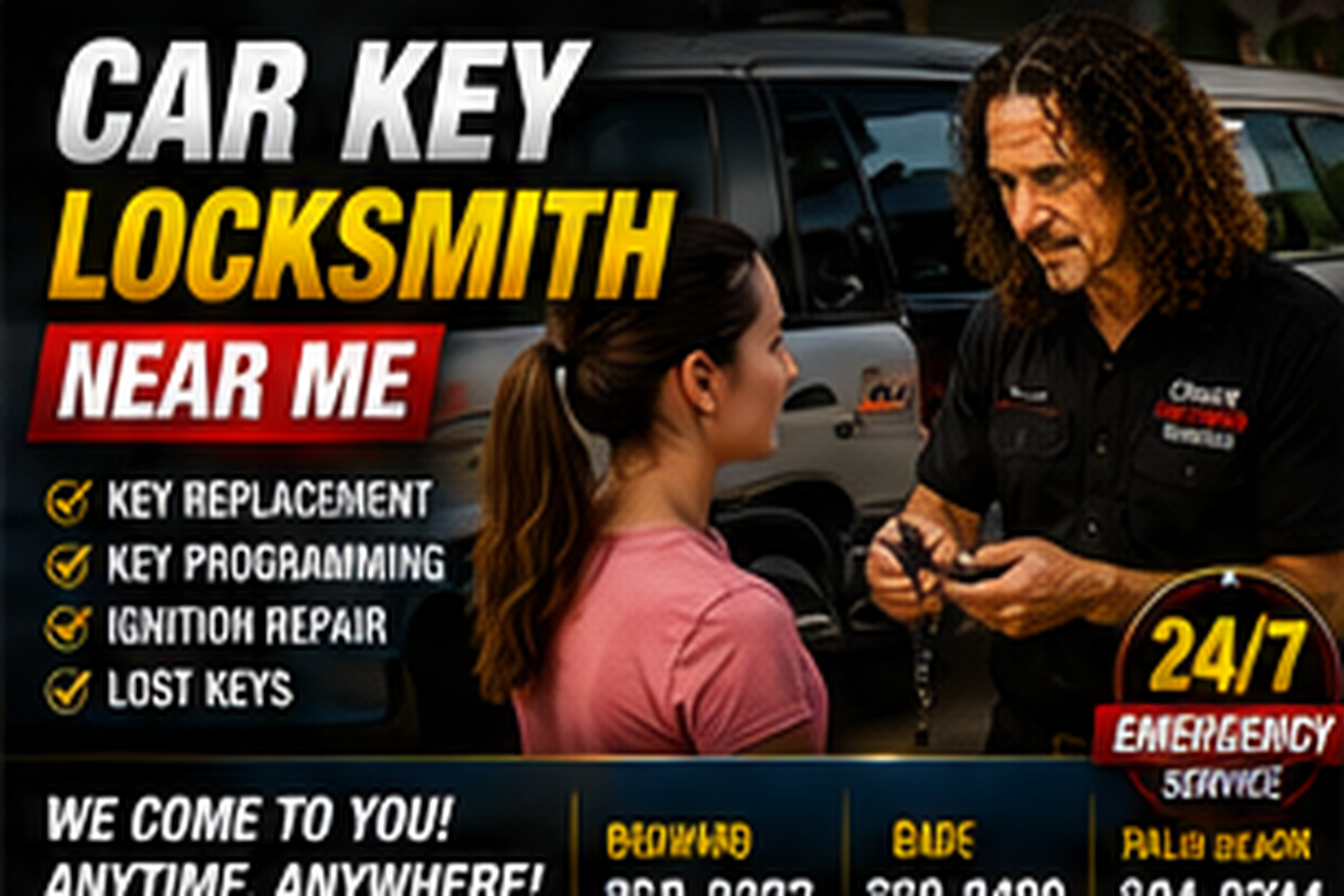 Car key replacement service for lost, broken or spare keys.