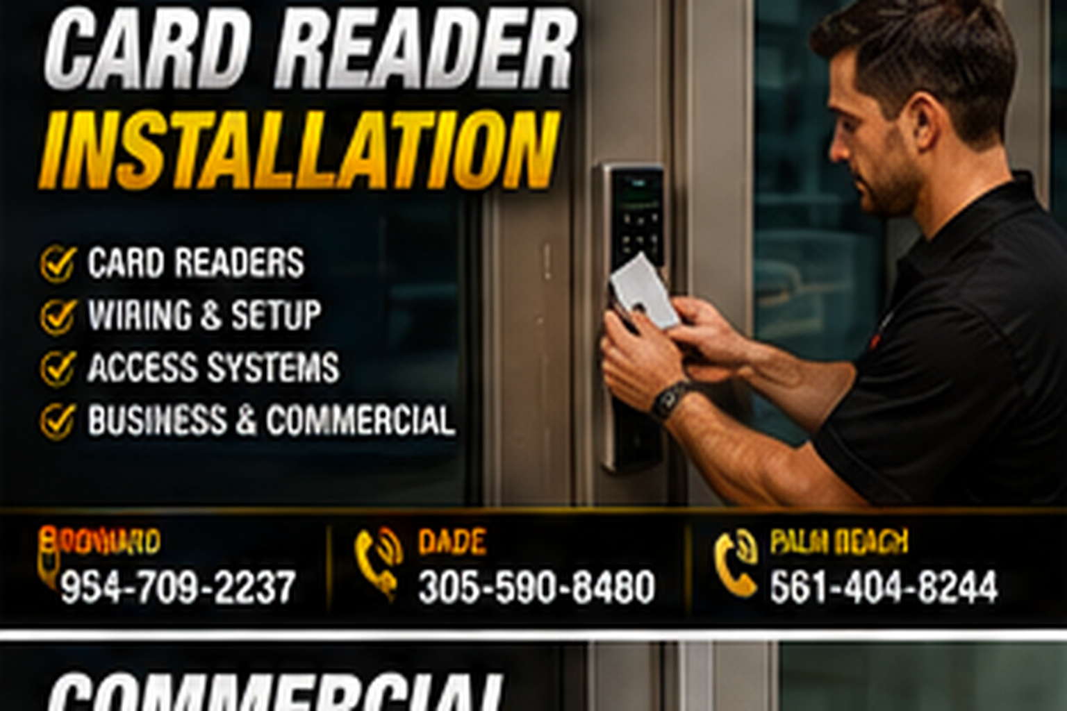Commercial locksmith service for business locks, doors and access control.