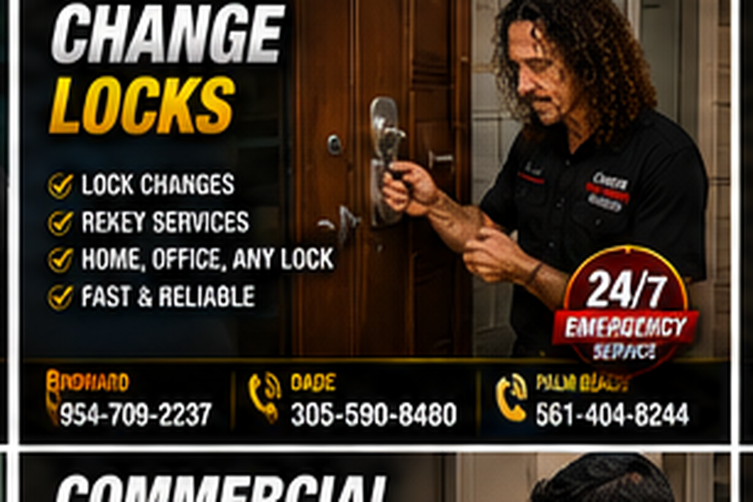 Residential locksmith service for home locks, rekeying and lock changes.