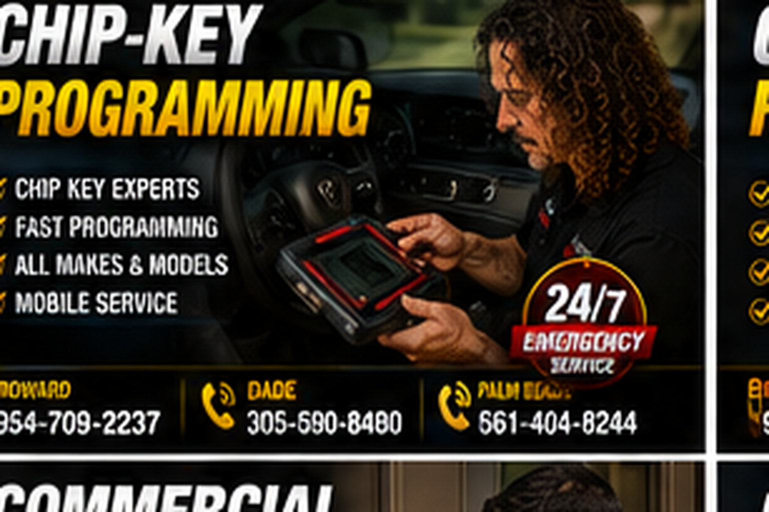 Key fob, remote and transponder key programming service.