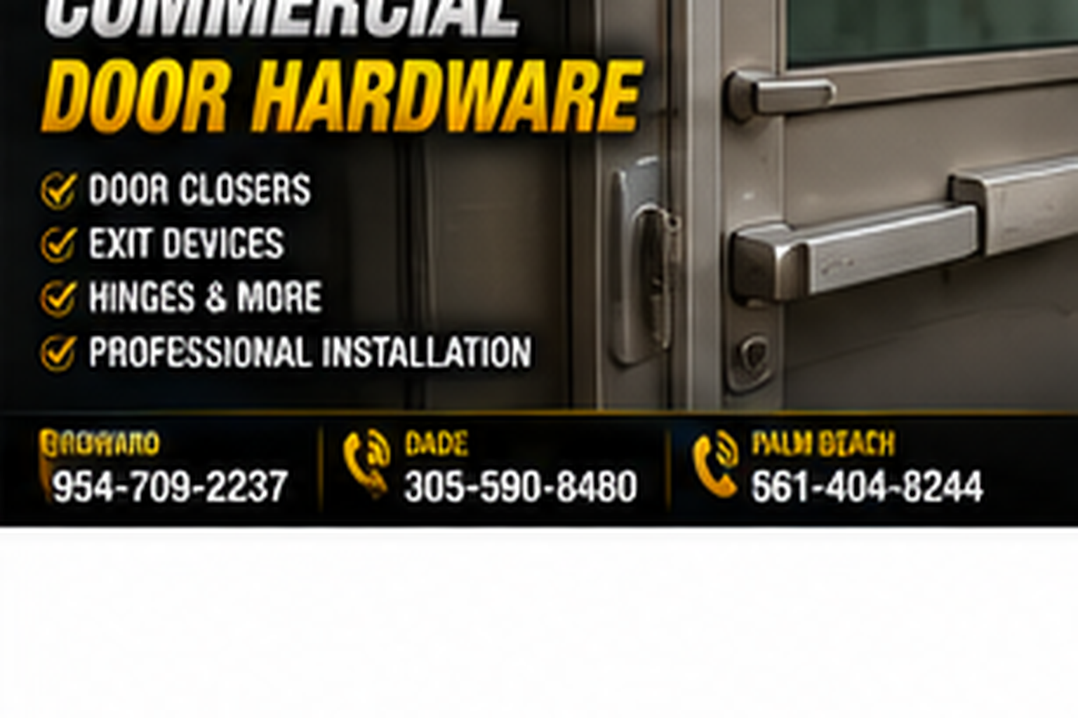 Commercial locksmith service for business locks, doors and access control.