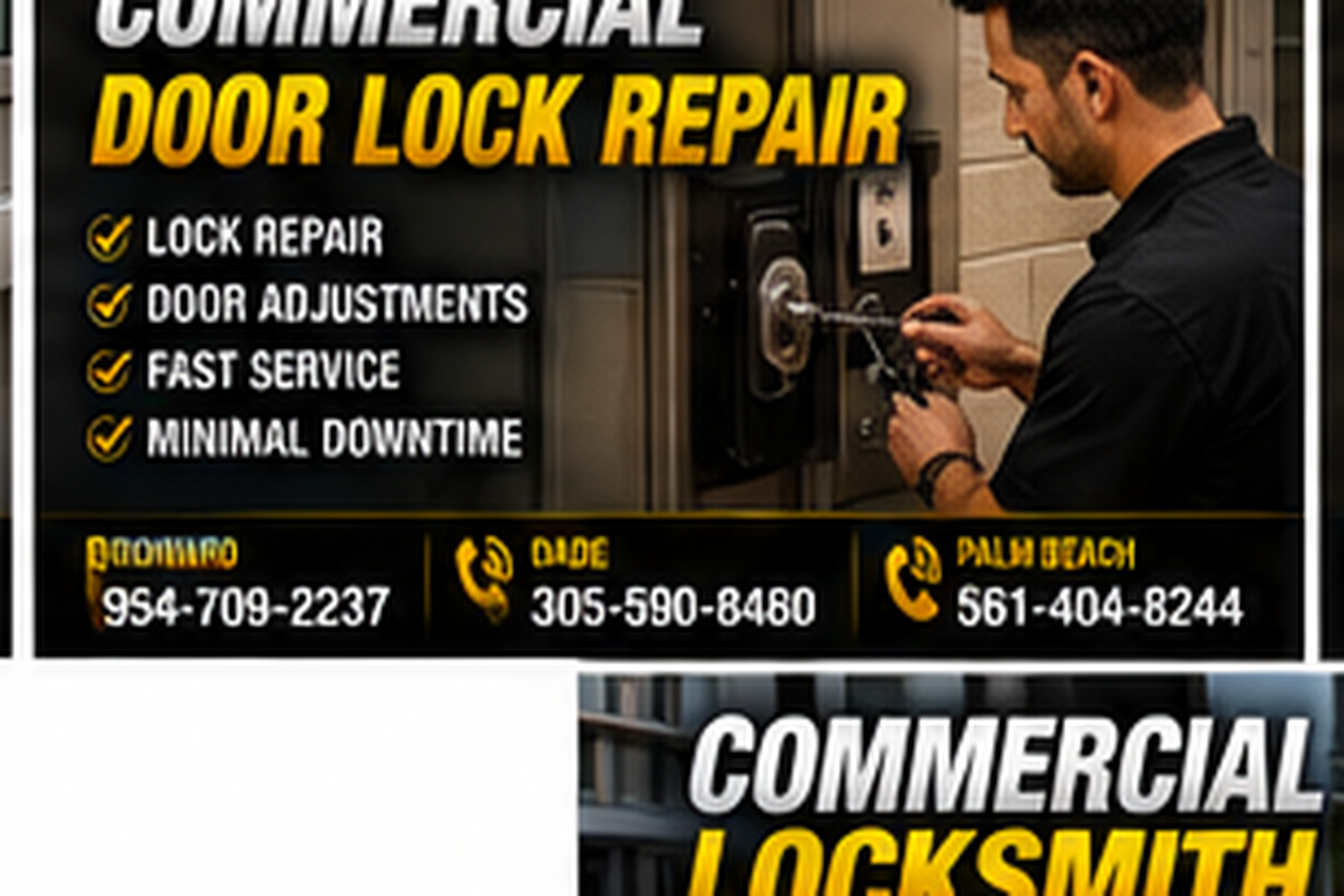Commercial locksmith service for business locks, doors and access control.