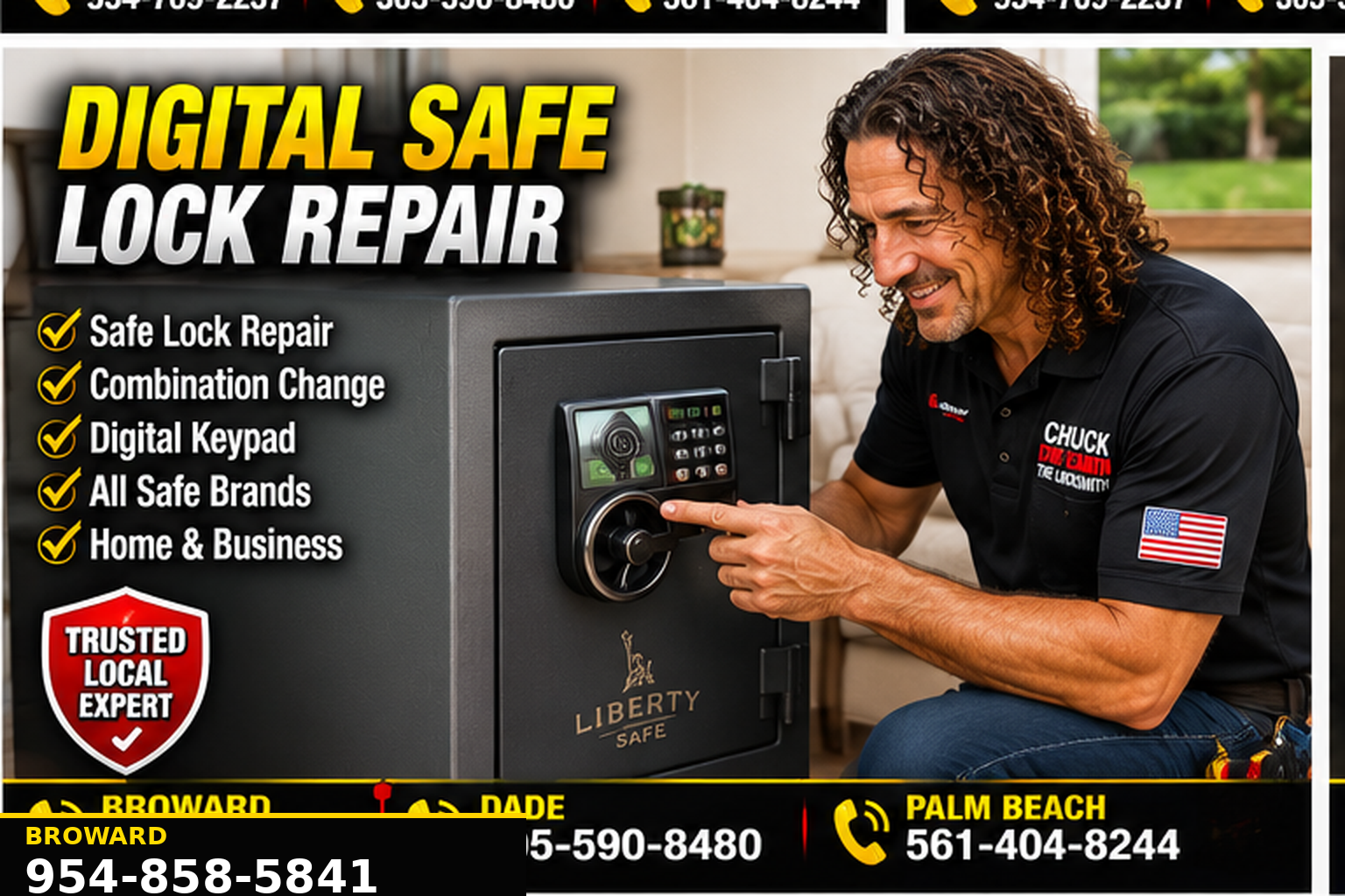 Safe and vault locksmith service for opening, repair and combination work.