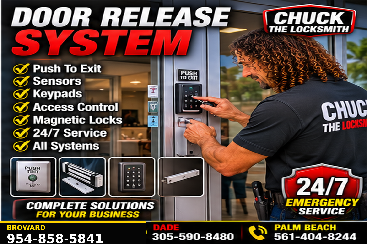Commercial locksmith service for business locks, doors and access control.