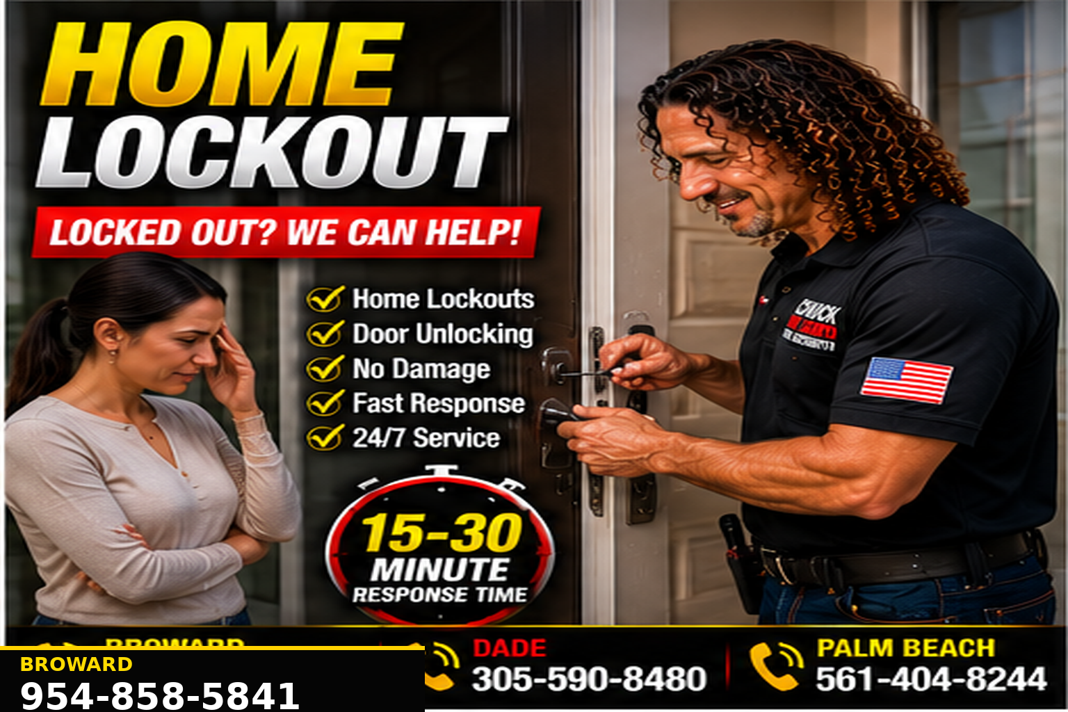 Home lockout service for getting back inside safely.