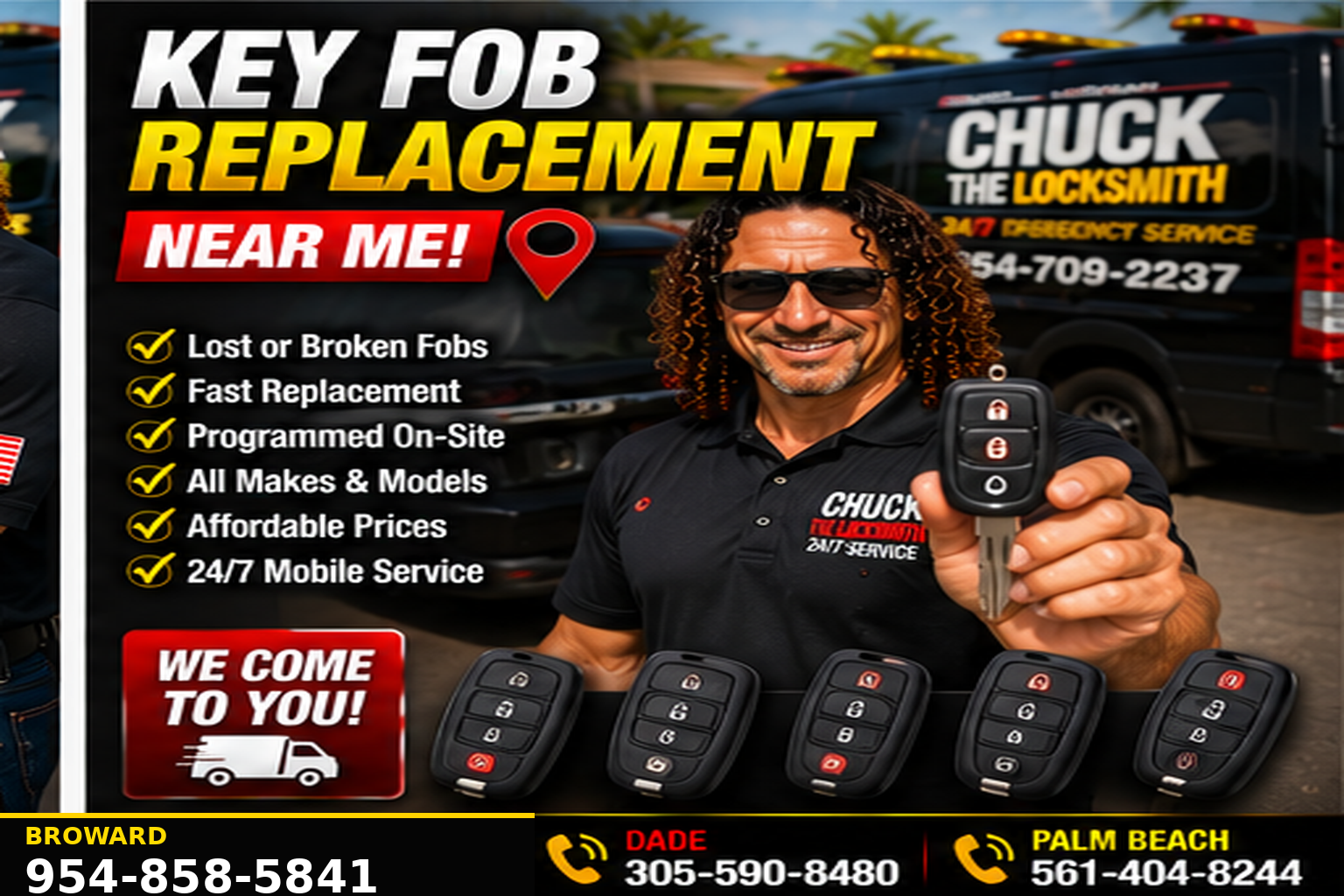 Key fob, remote and transponder key programming service.