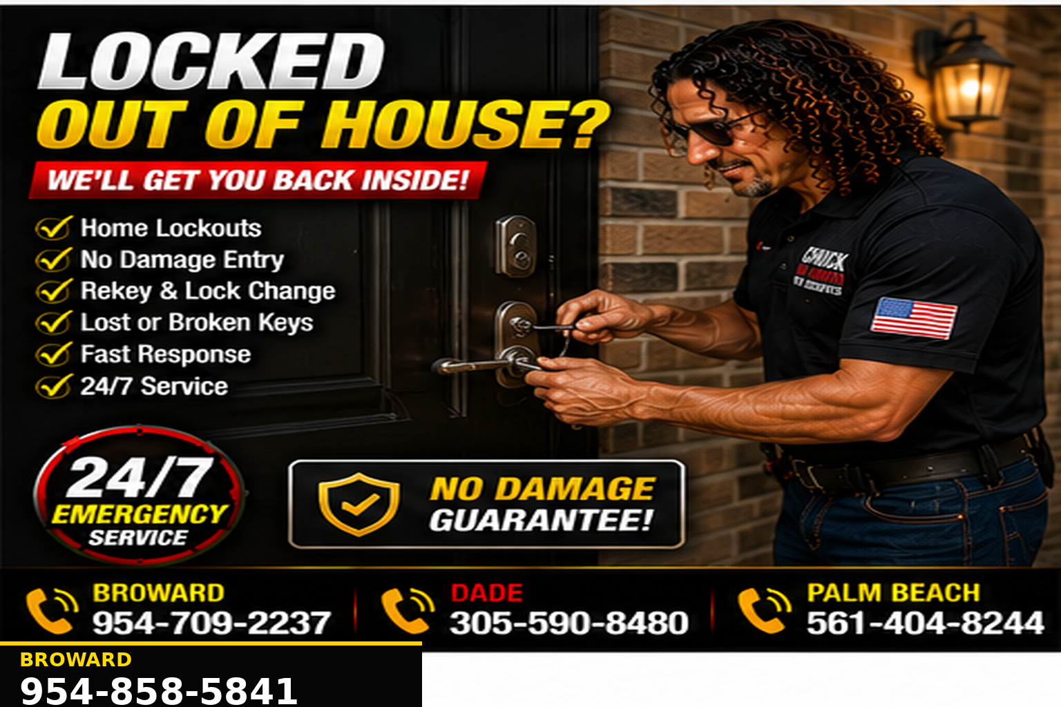 Home lockout service for getting back inside safely.