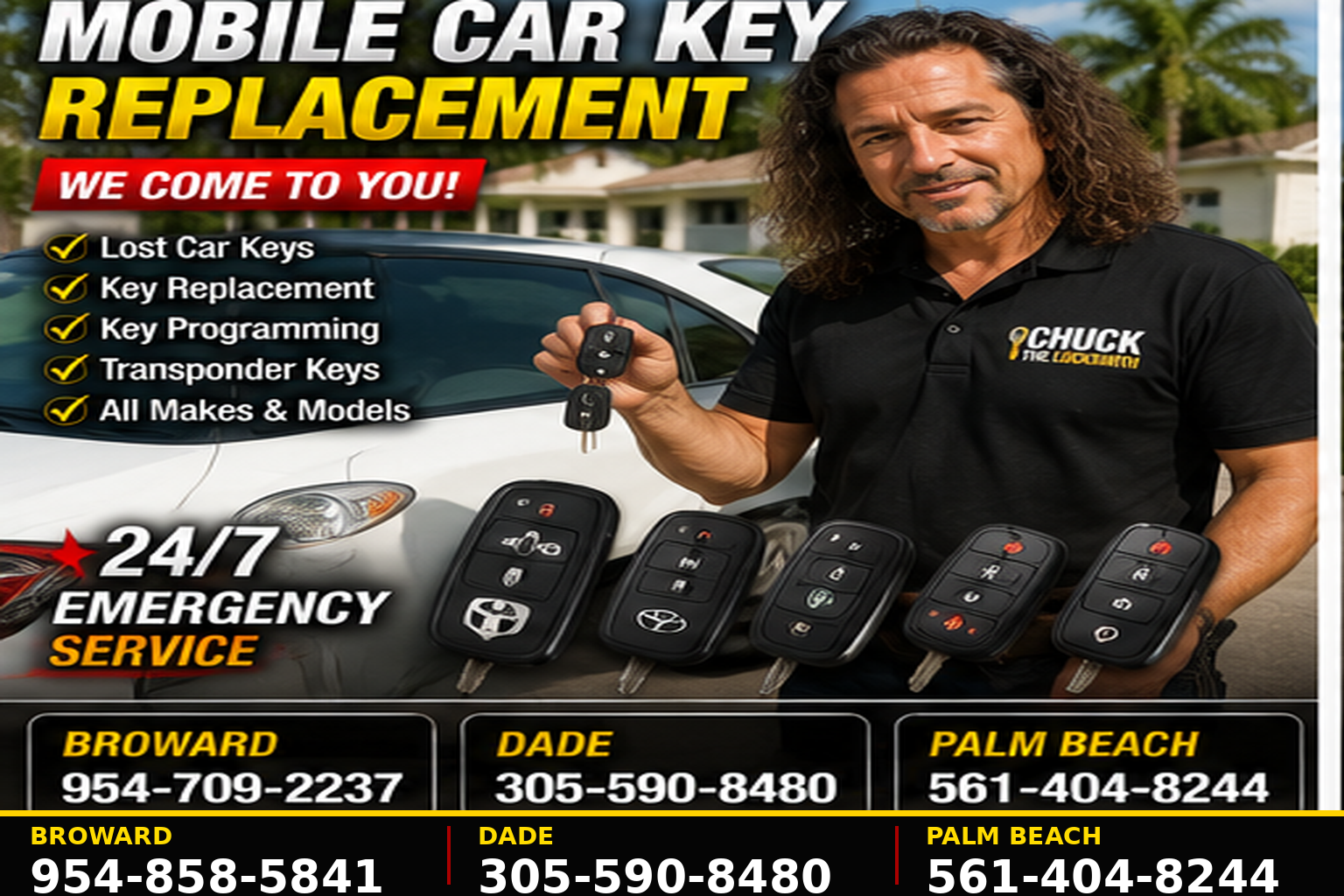 Car key replacement service for lost, broken or spare keys.