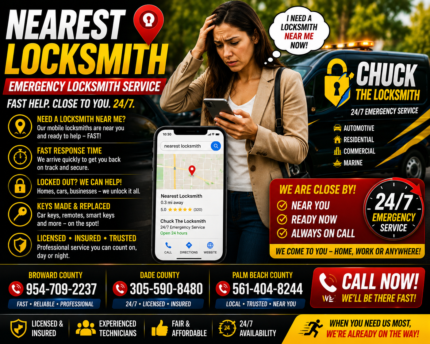 Mobile local locksmith service for nearby lock and key help.