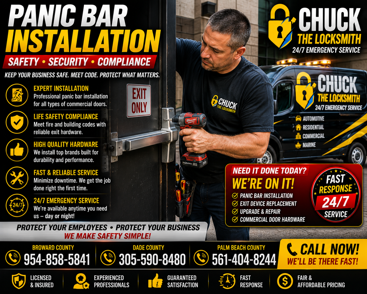 Commercial locksmith service for business locks, doors and access control.