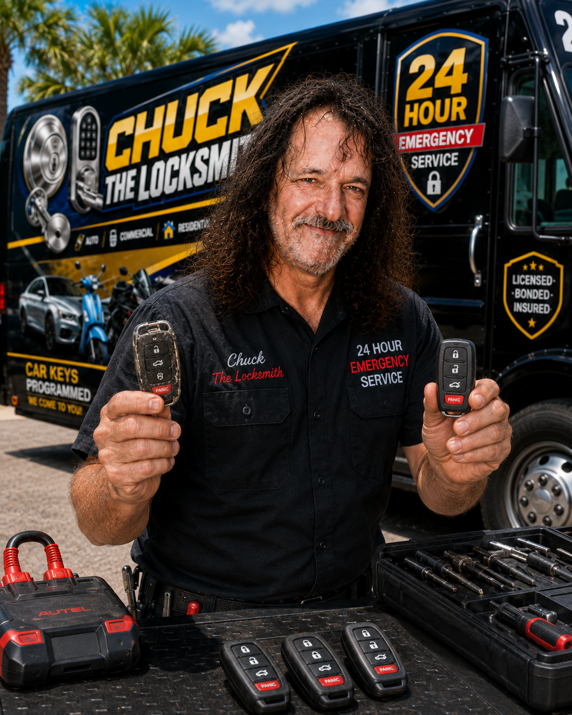 Key fob, remote and transponder key programming service.